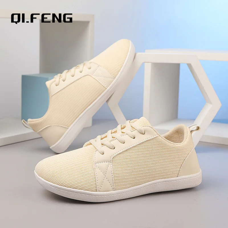 Large Size Wide Headed Barefoot Casual Shoes Mesh Breathable Sneaker Couple Shoes Outdoor Hiking Shoes Anti Slip Footwear