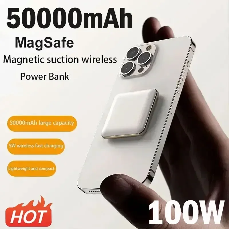 

Mini Power Bank 50000mAh Fast Charging Magnetic Wireless Power Bank For Xiaomi IPhone 13 14 ProMax 12 Portable External Battery