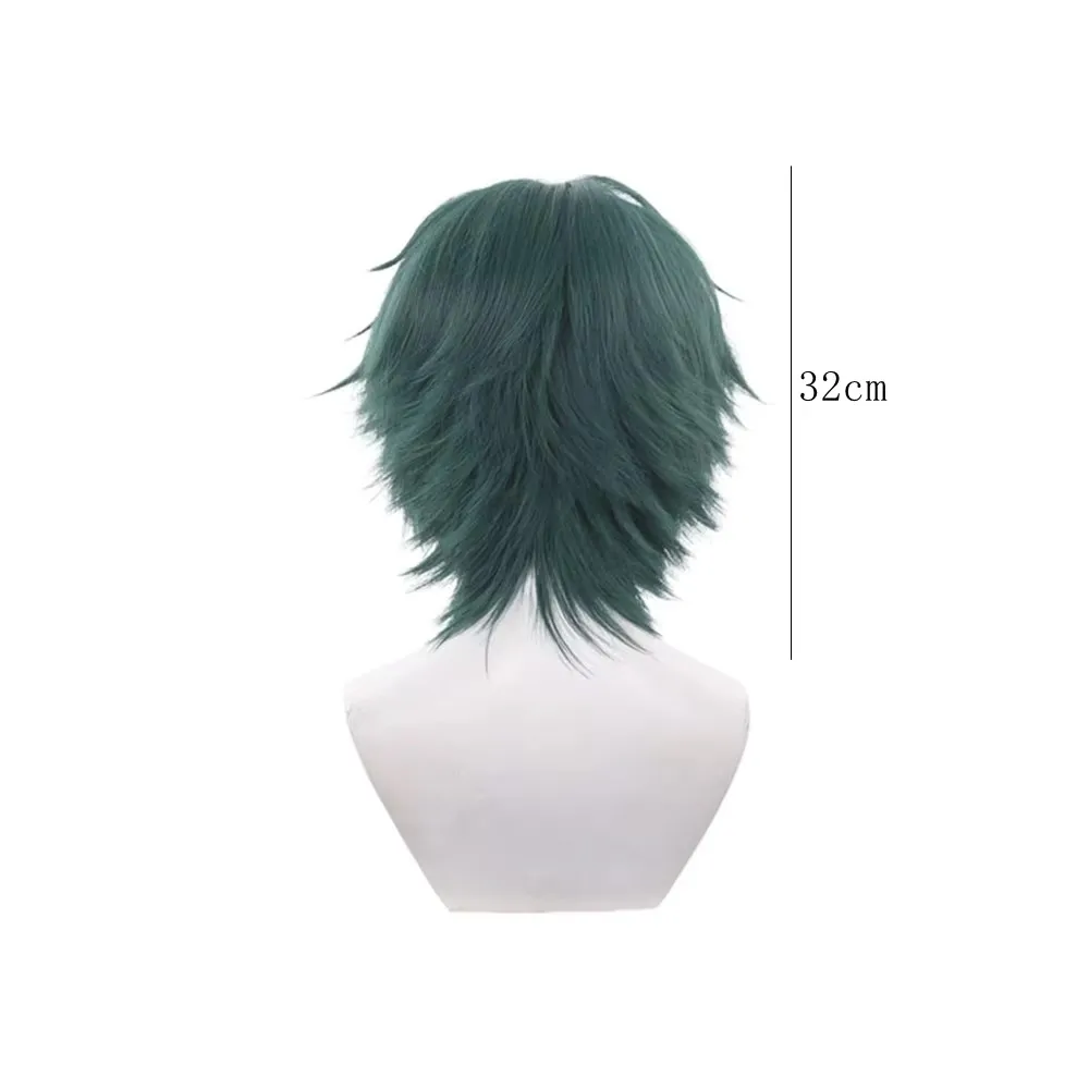 Anime Cosplay Maki Zenin Wig Short Straight Dark Green Synthetic Hair Peluca For Frieren Festival Halloween Props
