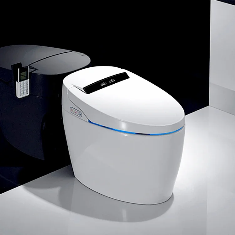 Promotional luxurious siphon flushing electronic washroom smart intelligent wc intelligent smart toilet with screen display