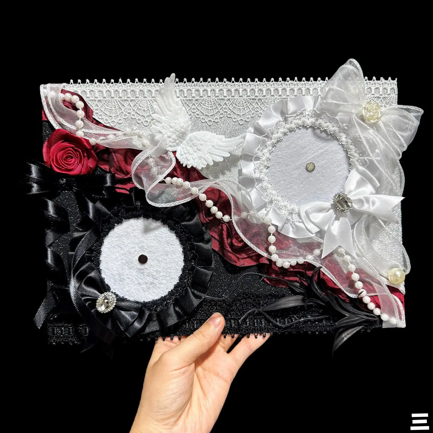 

Роскошная сумка Ita для косплея, вставка ручной работы, дисплей товаров, кружевная задняя панель, сумка ita, значок, органайзер, доска, прозрачный коллекционер