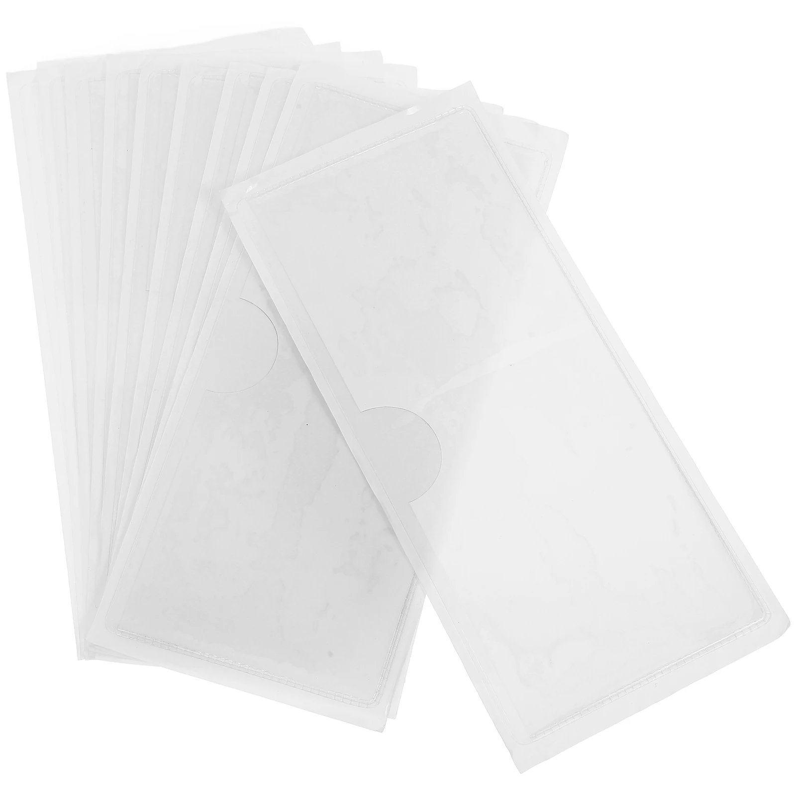 

10 Pcs Transparent Adhesive Label Bags PVC Clear Pockets for Document Storage Business Cards Waterproof Protection