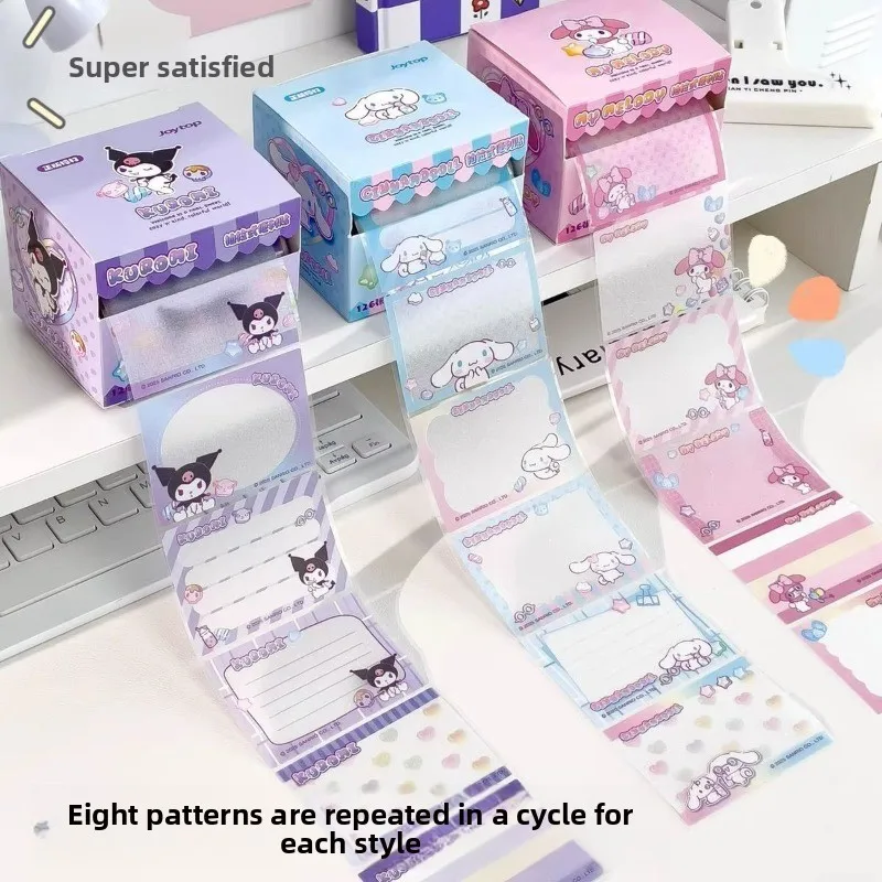 Kuromi Pull-Out Sticky Notes Set Transparent Frosted Storage Box Compact Memo Pad for Elementary School Students Kaway Gift view 3