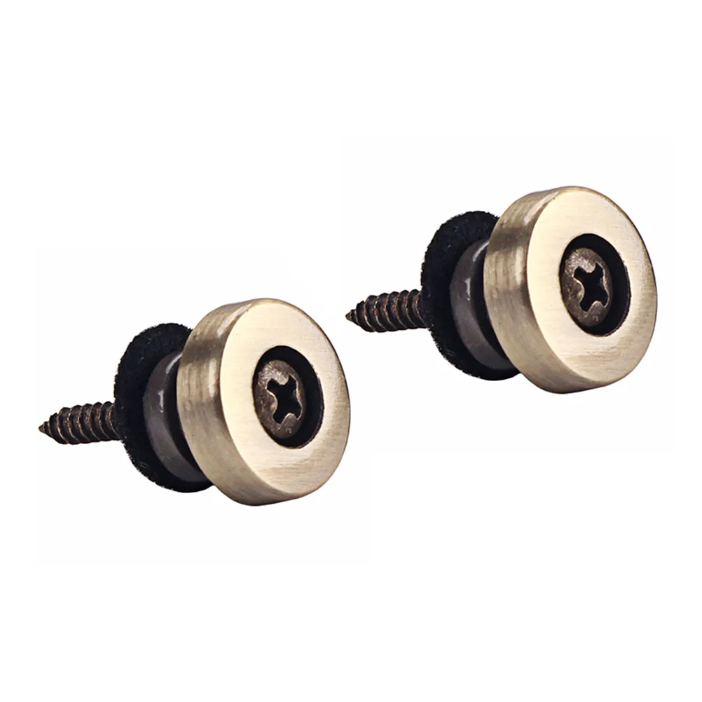 

2Pc Metal Guitar Security Strap Lock Safety Strap Buttons with Screws and Gasket for Electric Acoustic Folk Guitar Replacement (