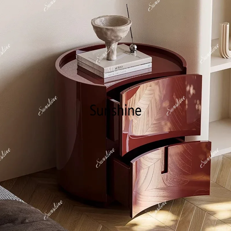

Italian light luxury high-end paint bedside storage cabinet bedroom bedside storage cabinetTJ