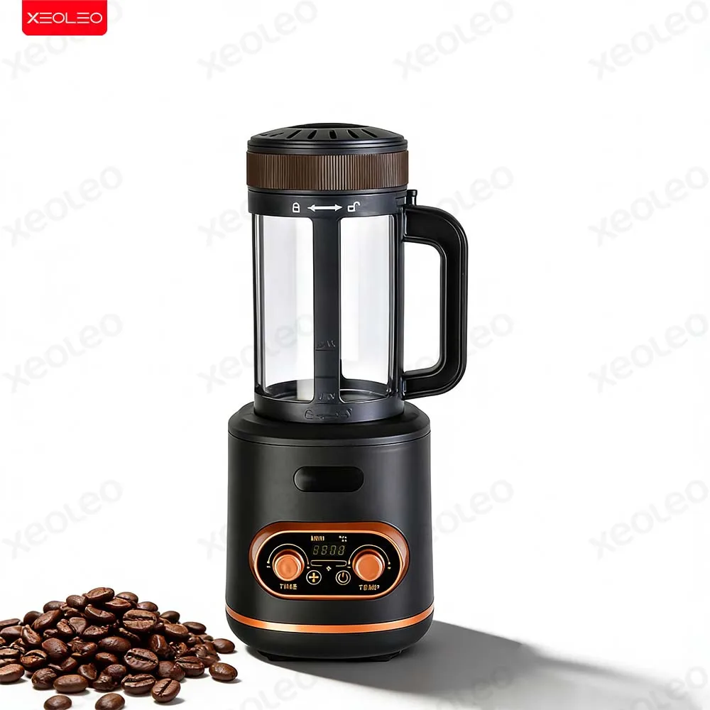 Tostador de Granos de Café Eléctrico XEOLEO, Pequeño, Doméstico, con Regulación de Temperatura y Enfriamiento, Temporizador Automático