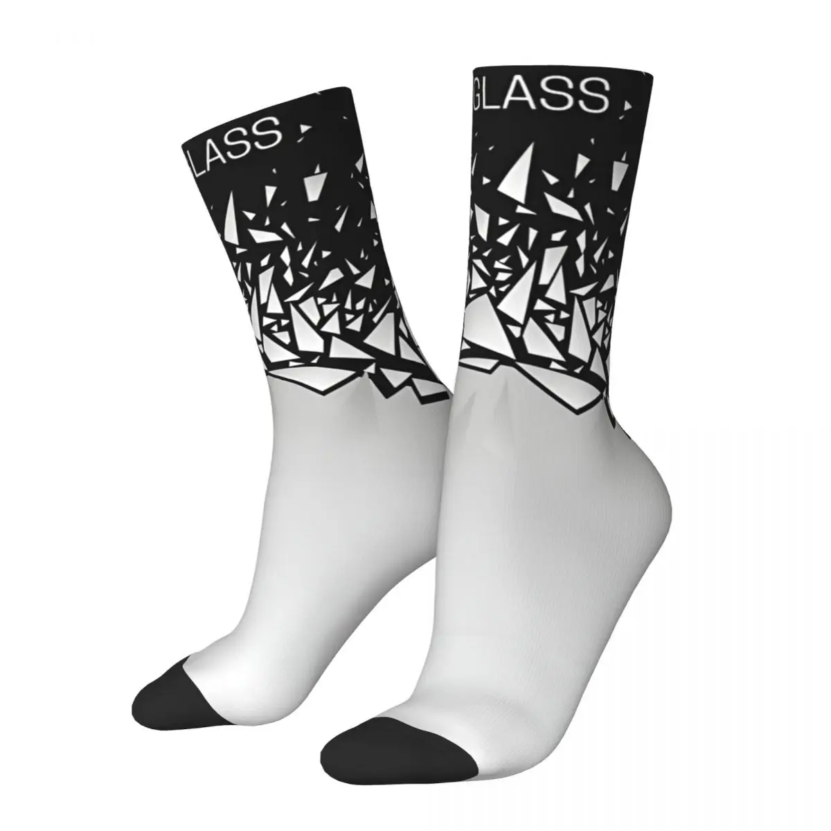 Vintage Eat Glass White Socks Men's compression Socks Unisex Harajuku Pattern Printed Novelty Crew Sock