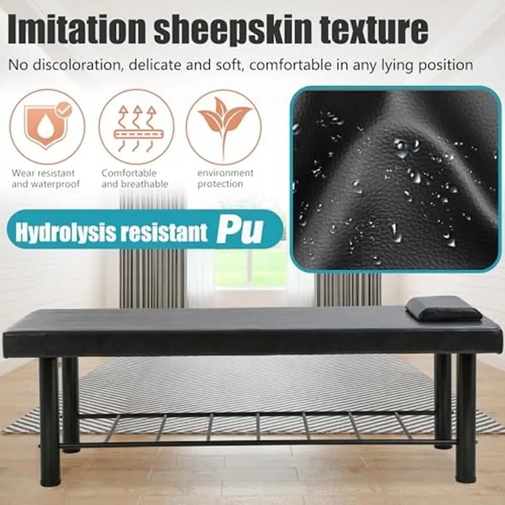 Hydrolysis-Resistant Spa Bed with 4-Inch Thick High Rebound Sponge Removable Headrest Shelving Frame Stable Load-Bearing System