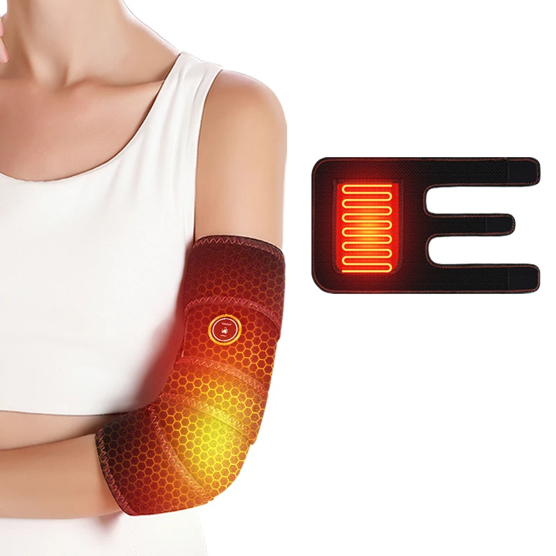 

Adjustable Elbow Brace Wrap with Therapeutic Heating Pad Compression Support for Tennis Golfer Elbow Arthritis Joint Pain Relief
