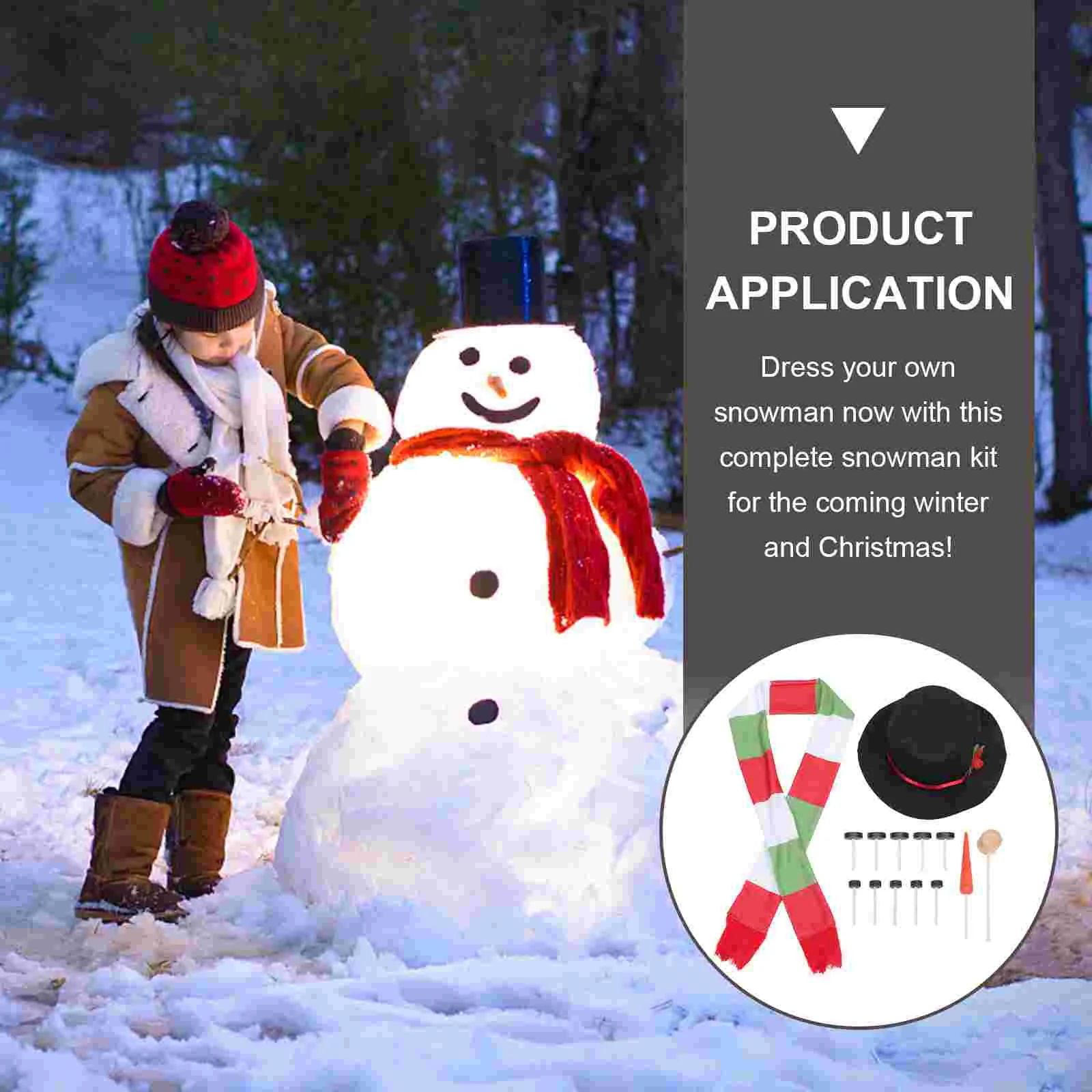 Snowman Dress up Kit Dressing Accessory Children Decorating Outdoor Christmas Decorations