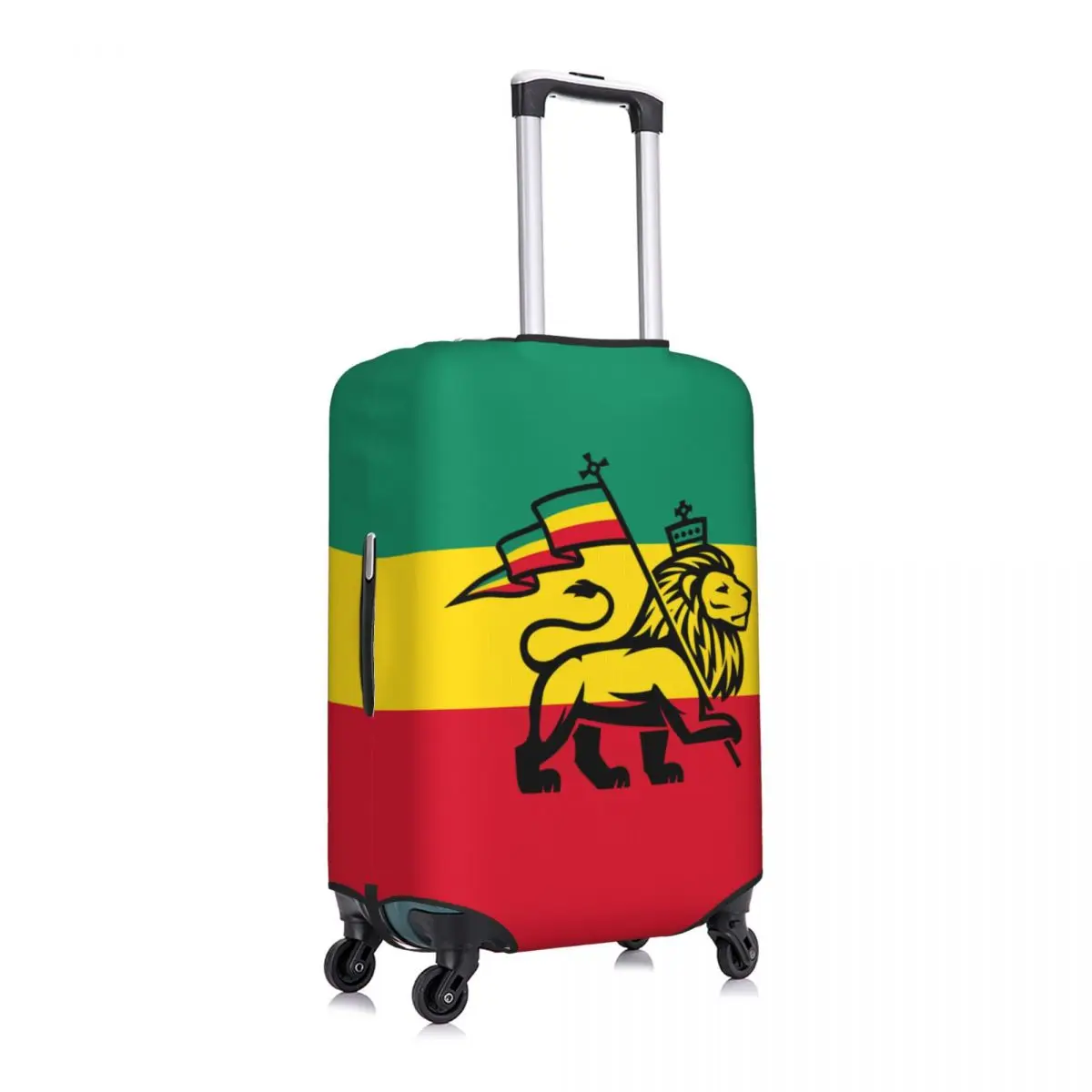 Custom Cute Jamaica Rasta Judah Lion Rastafari Flag Luggage Cover Protector Dust Proof Travel Suitcase Covers