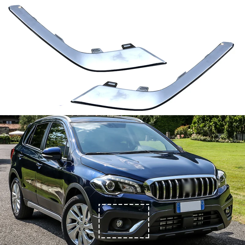 For Suzuki SX4 S-Cross SX4 Crossover 2016-2021 Car Front Fog Light Lamp Chrome Trim Cover Garnish 7175174R10-0PG 7176174R10-0PG