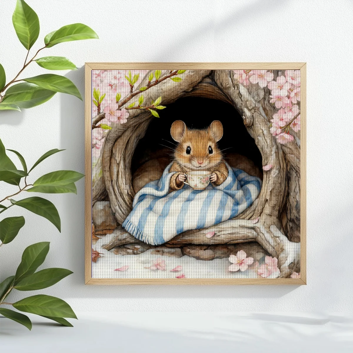 1pc 40X40CM/15.74inch Rat Stamped Cross Stitch Kit DIY Kit 11CT/14CT DIY Embroidered Set DIY Cross-Stitch Set Joy Sunday
