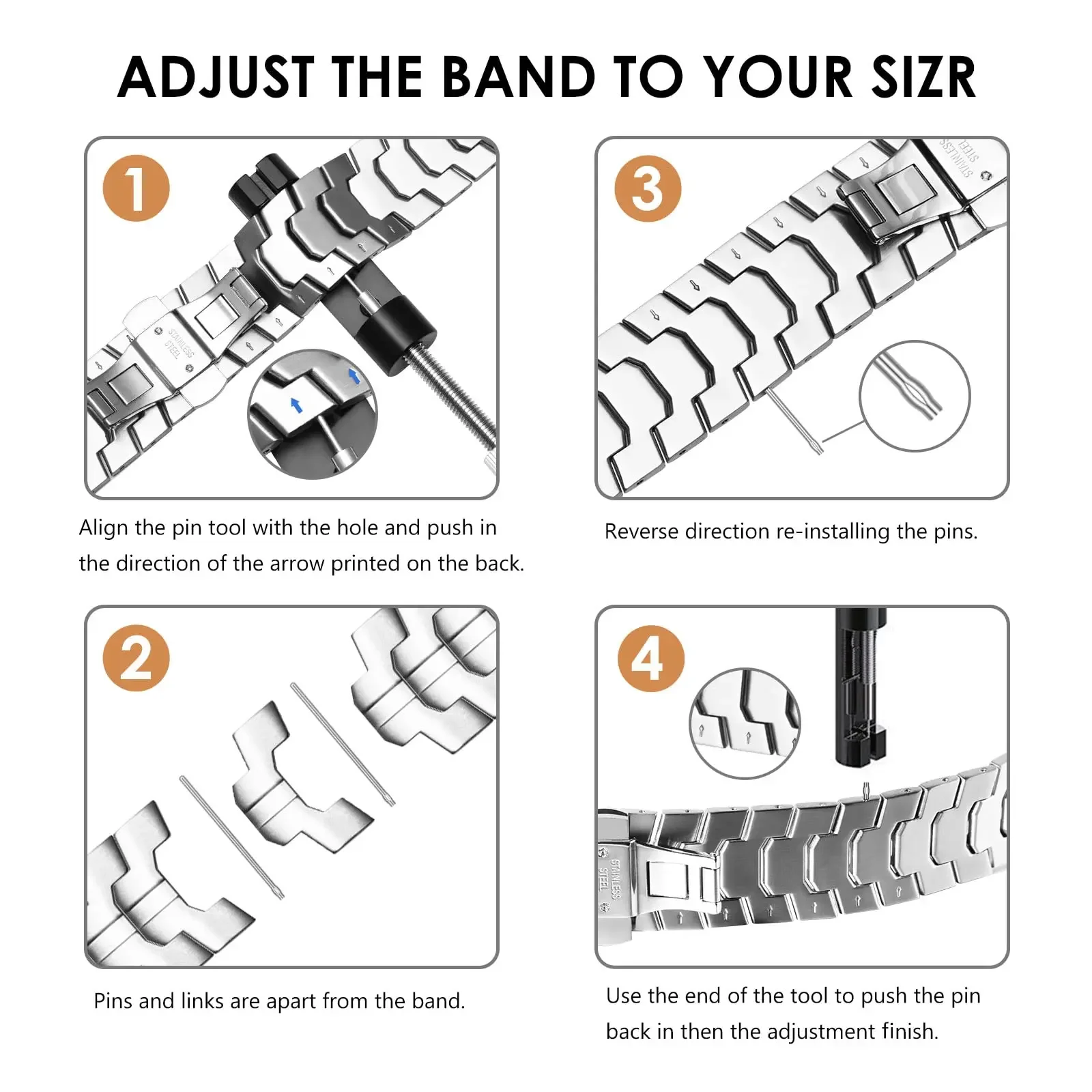 Stainless Steel Strap for Samsung Galaxy Watch 7 6 5 4 40mm 44mm 6 Classic 43mm 47mm No Gaps Metal Band 5Pro 45mm Quick Bracelet image 5
