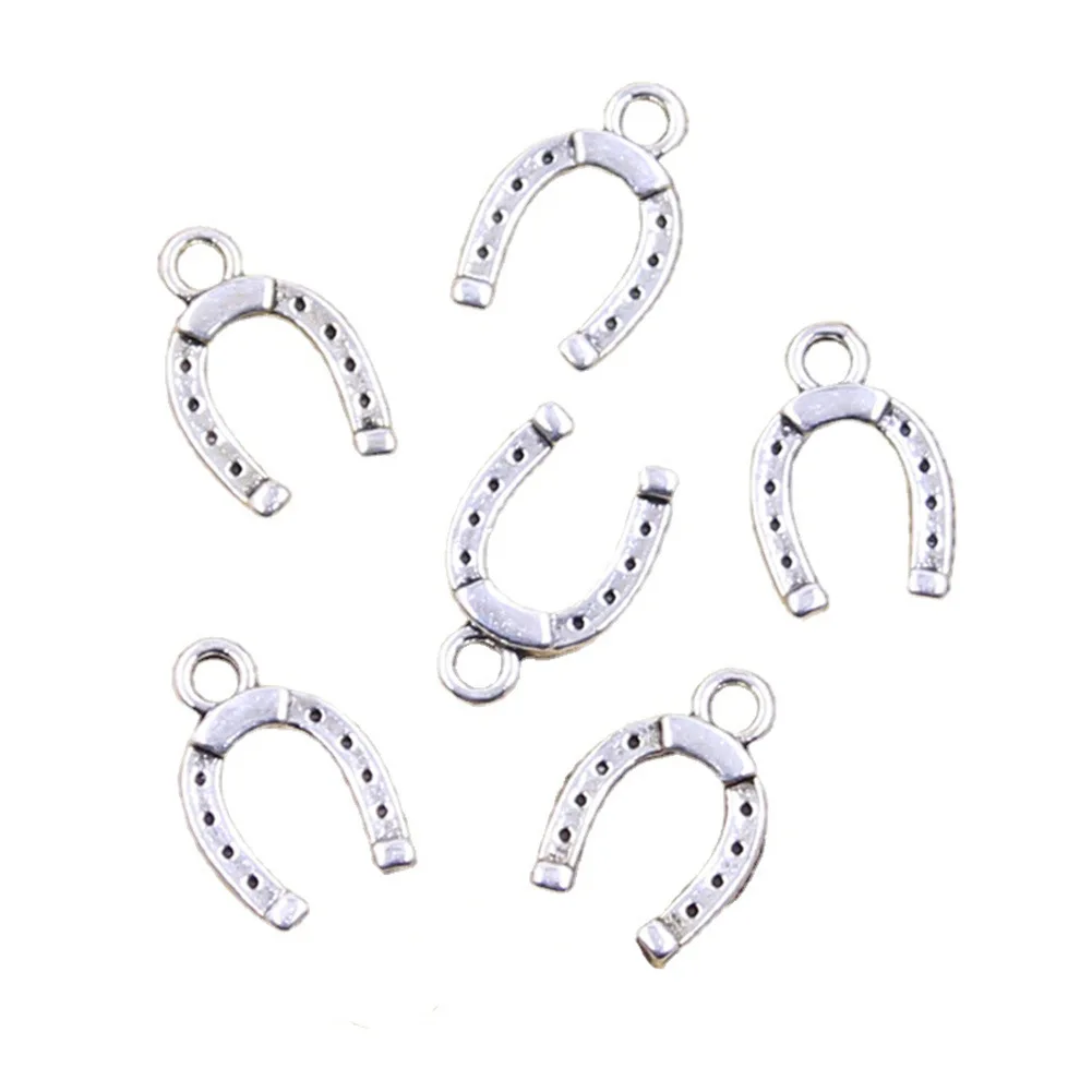 30pcs Charms Lucky Horseshoe Good Luck Talisman 14x9mm Tibetan Silver Color Pendants Antique Jewelry Making DIY Handmade Craft