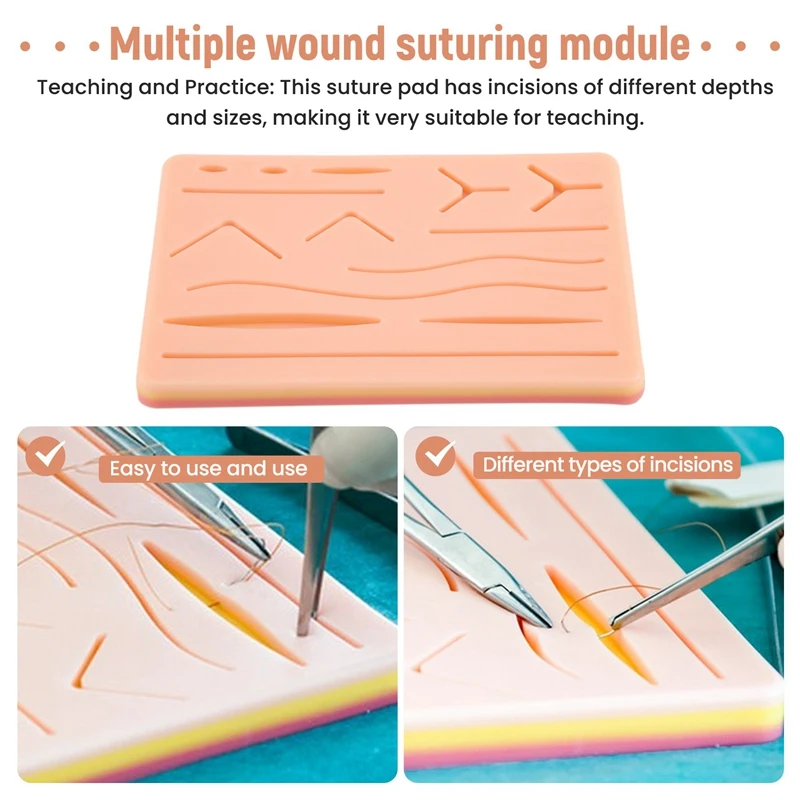 Skin Suture Training Kit Pad Suture Training Kit Suture Pad Trauma Accessories For Practice And Training Use