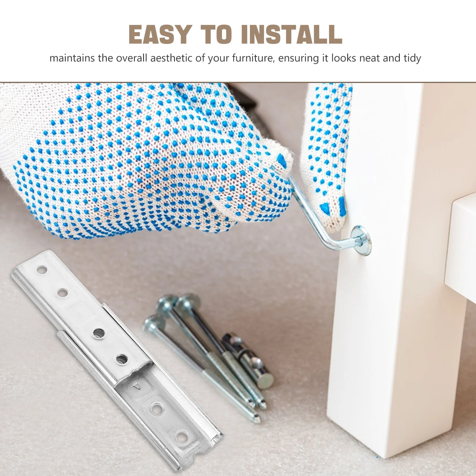 2 Buah Konektor Penyambung Furnitur Tersembunyi untuk Braket Pemasangan di Dinding Kepala Tempat Tidur, Konektor Sofa Seksional, Pengunci Pengaman