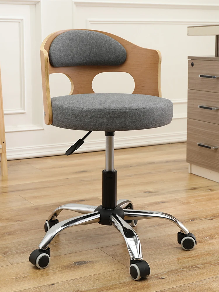 Home Comfortable Soft Package Office Backrest Swivel Chair Solid Wood Bar Chair Back Chair Pulley Lift High Stool High Chairs