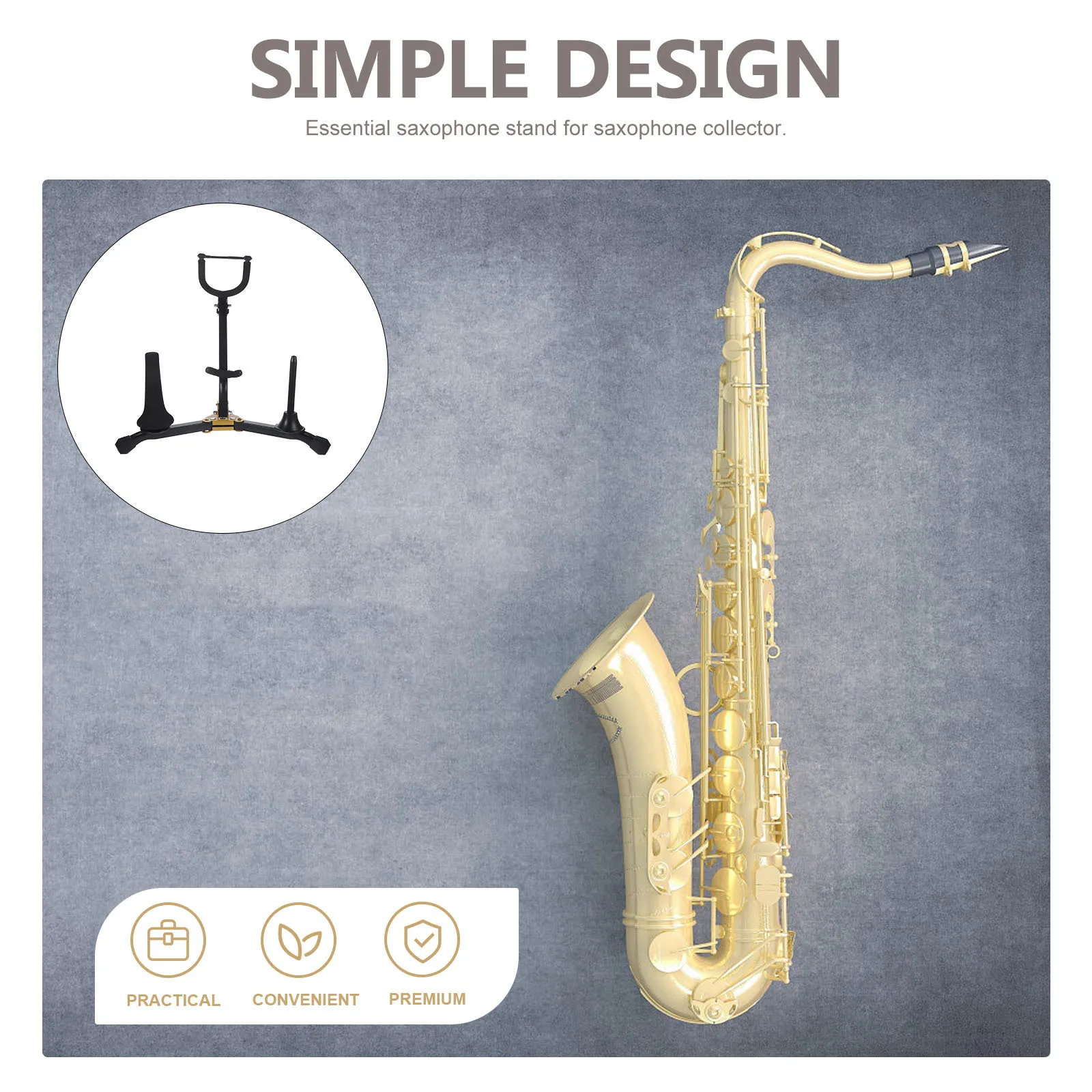 

2pcs Holder Foldable Sturdy Stand For Alto Tenor Saxophone Portable Instrument Support Saxophone Stand Folding Sax Holder