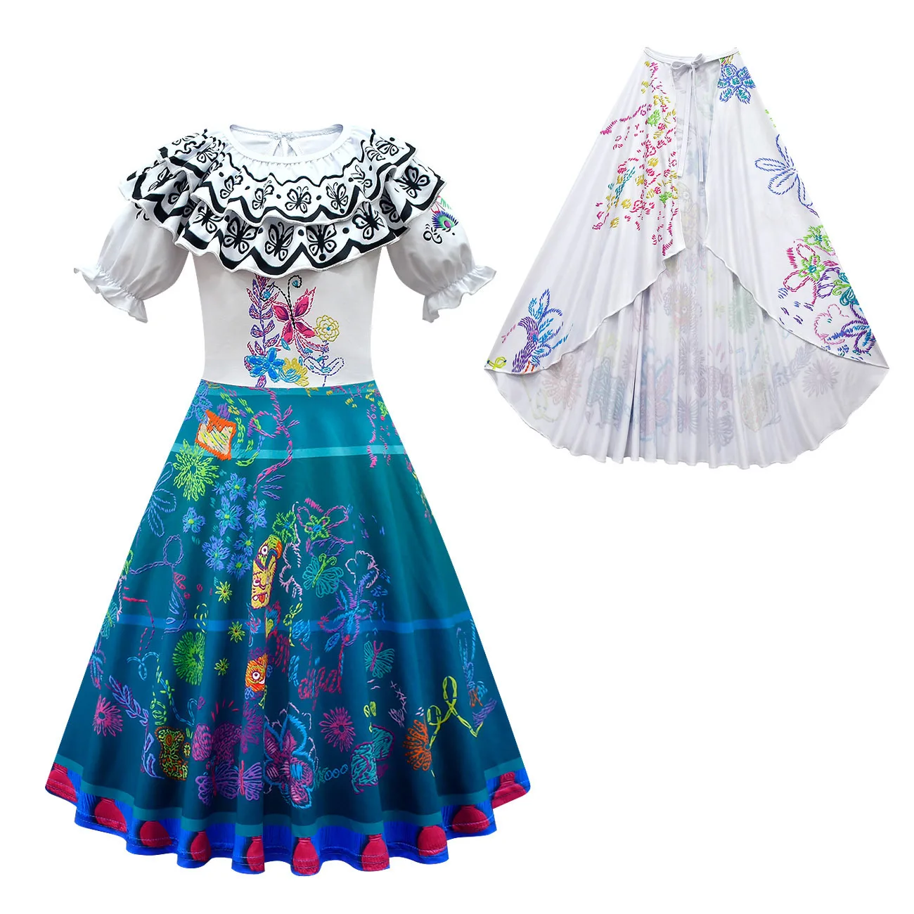 Magic House Kostuum Prinses Bluey Poppy Jurk Pak Voor Meisjes Kinderen Anime Halloween Carnaval Feest Mirabel Cosplay Isabela Outfit