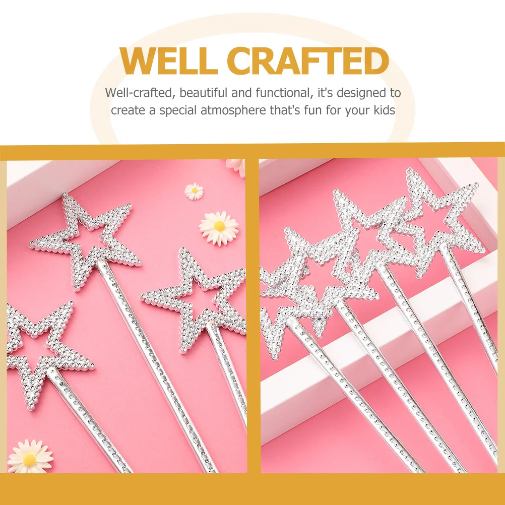 Baguettes féeriques en forme d'étoile, 12 pièces, bâtons à paillettes à cinq points, robe de soirée pour enfants, accessoires féeriques de spectacle