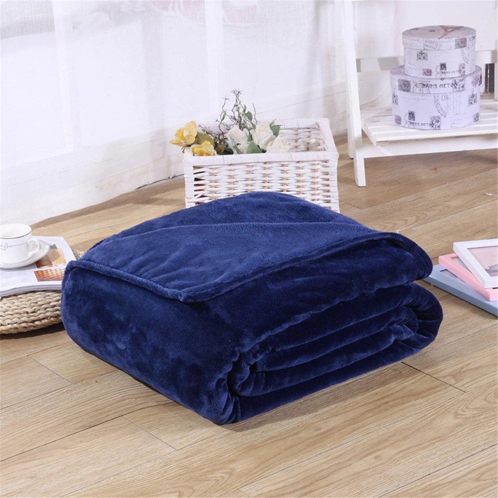 Super Soft Coral Fleece Blanket 220gsm Light Weight Solid Pink Blue Faux Fur Mink Throw Sofa Cover Bedspread Flannel Blankets