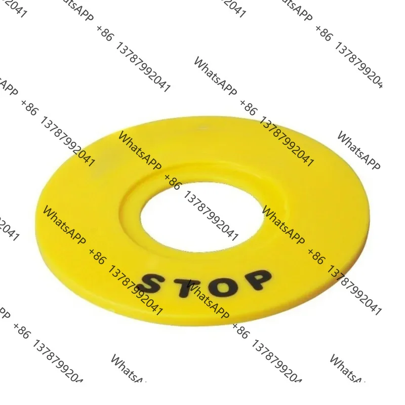 10Pcs 60*22mm Yellow Emergency Stop Warning Mark Ring Plate For Push Button Switch