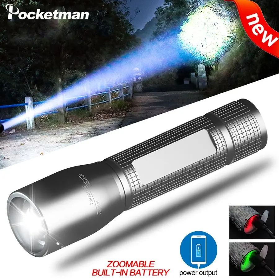 

Super Bright LED Flashlight Zoomable Tactical Flashlight with 5 Modes Waterproof Portable Torch for Camping Hiking Emergency