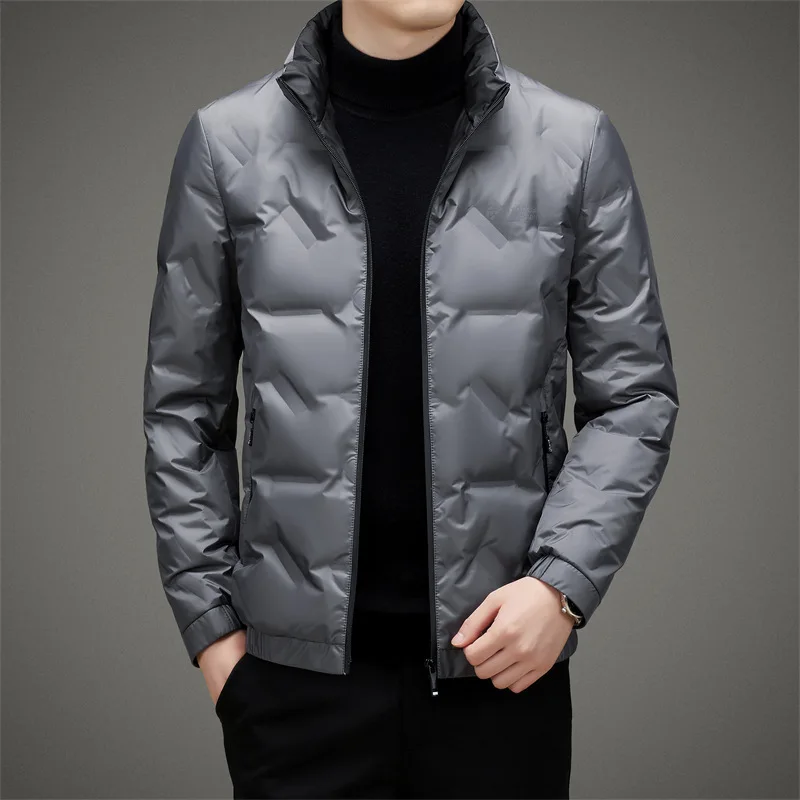 Lightweight Down Jacket for Middle-aged Men Casual Short Winter Style New Warm Standing Collar