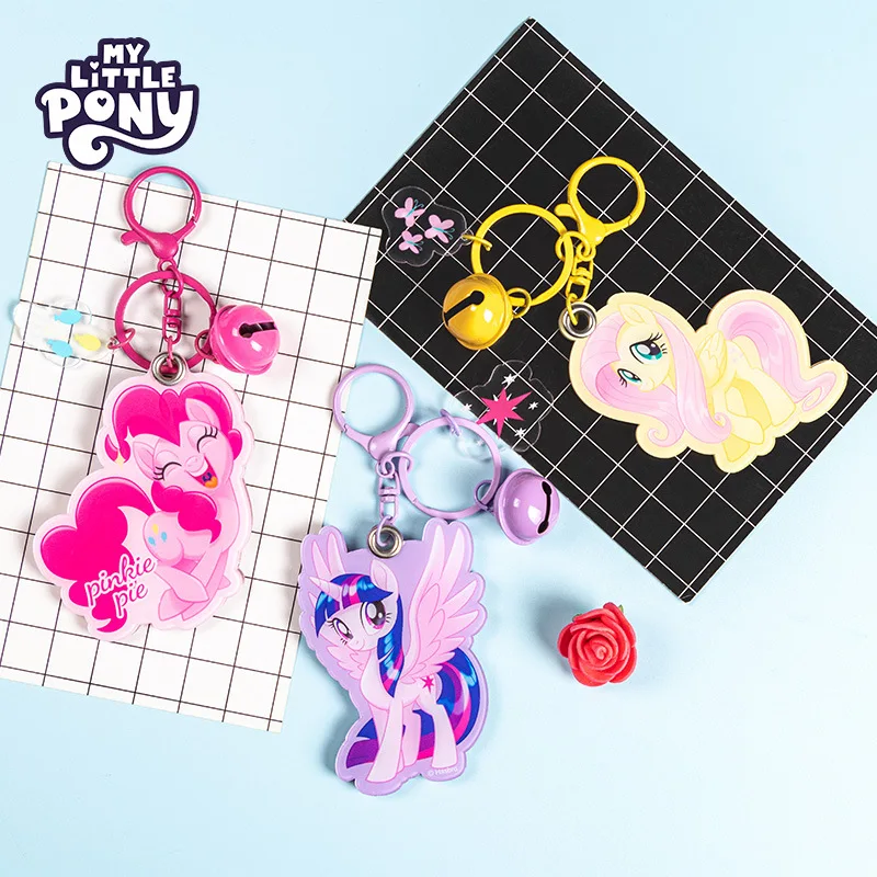 

Kawaii My Little Pony Key Chain Pendant Couple Backpack Pendant New Fluttershy Cartoon Car Key Anti-Lost Pendant Christmas Gift