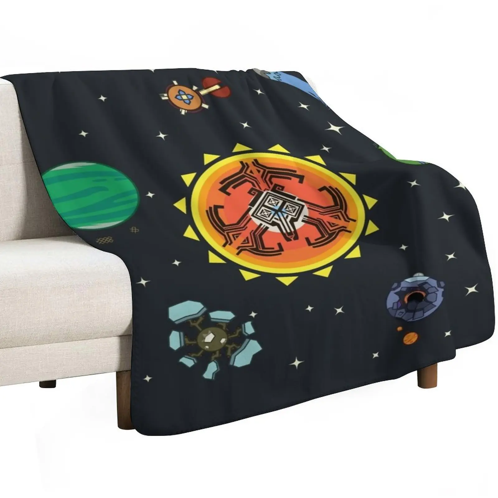 Hearthian Solar System Throw Blanket Versatile Cozy Throw Blanket for All Occasions