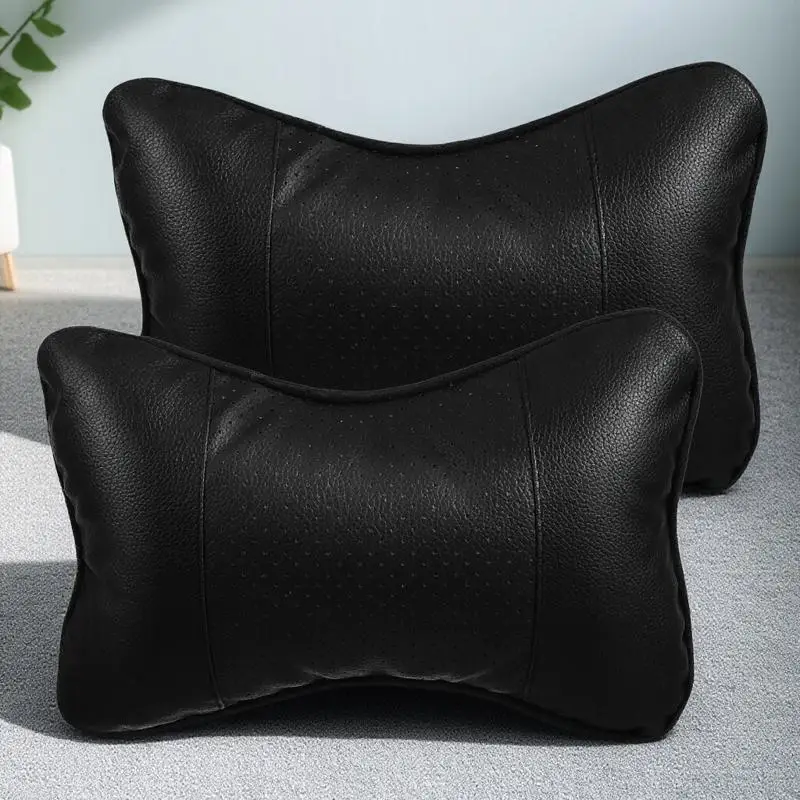 

2pcs Car Pillow Black Universal Fit Neck Rest Pillow For Travel Driving Bone Shaped Auto Cushion Neck Protector