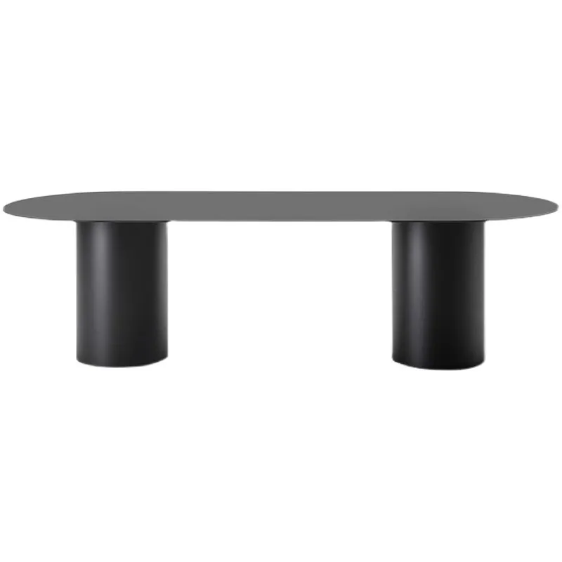 

Nordic simple solid wood dining table minimalist design light luxury oval conference reception table