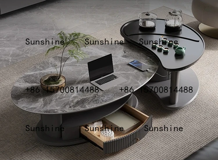 

Kung Fu tea table tea integrated living room home modern simple Italian movable fire stone tea table
