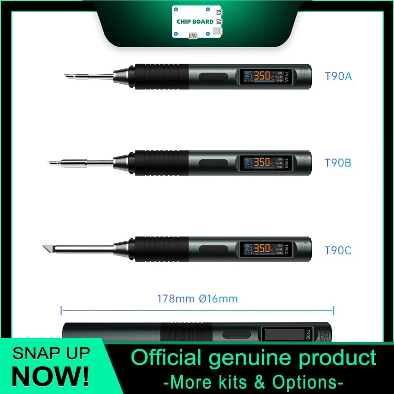 T90 140W PD Adjustable Soldering Iron Kit 80 to 450℃ 28V DC with C245 C210 T65 Tips