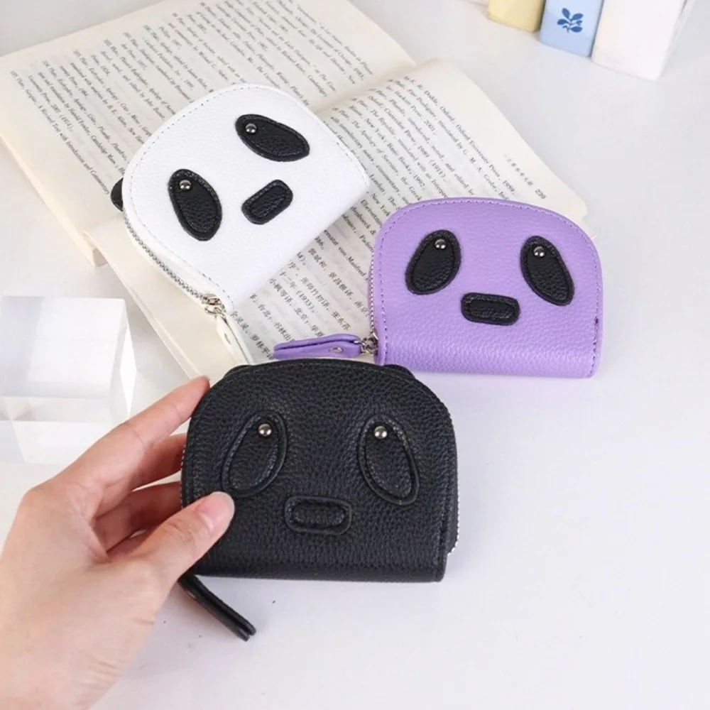 

Portable Multiple Card Slots Panda Card Holder Mini Zipper PU Leather Coin Purse Clutch Korean Style Women Wallet Women