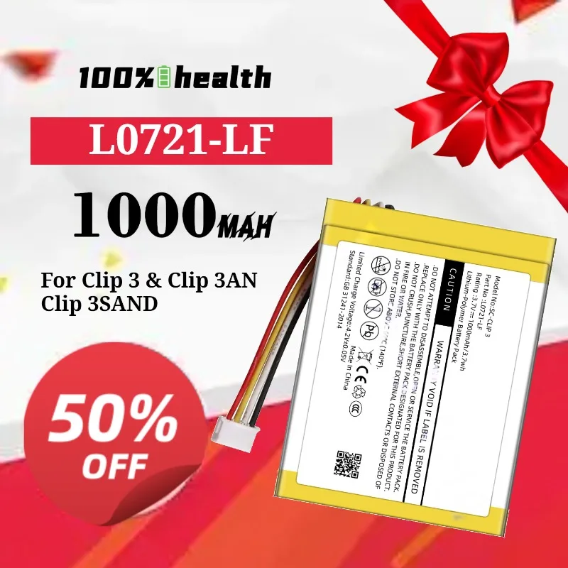 

L0721-LF 1000mAh Speaker Battery for JBL Clip 3/Clip 3AN/Clip 3SAND Lithium Rechargeable Battery
