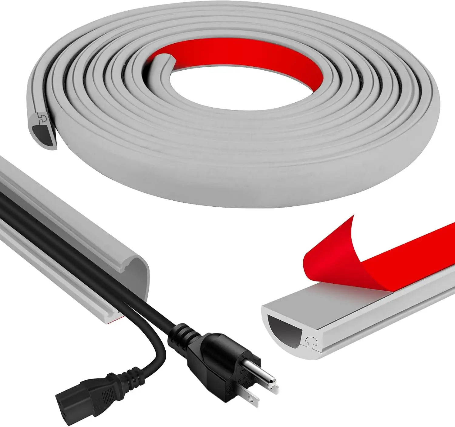 1PC 3Meters/118.11IN Cord Cover for Wall, Self-Adhesive Cable Hider, Flexible Wire Concealer for Mounted TV, Home Office