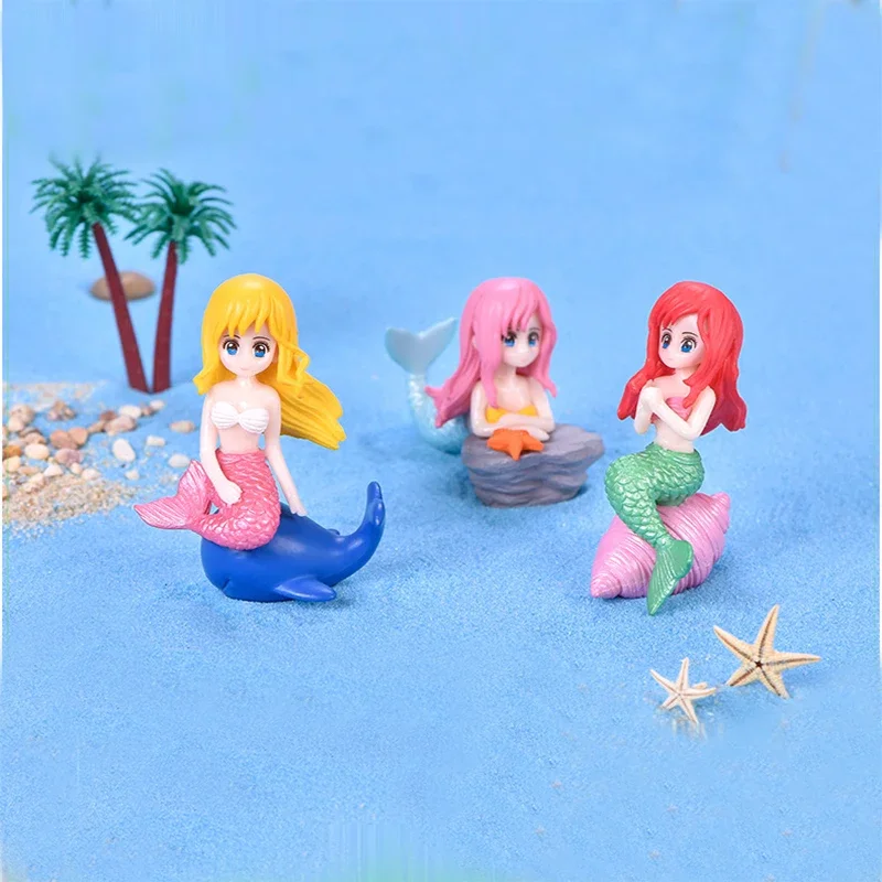 Pretty Mermaid Figurines Aquarium Fish Tank Little Mermaid Ornament DIY Cake Decor Desk Craft Accessories Home Decorations Gifts