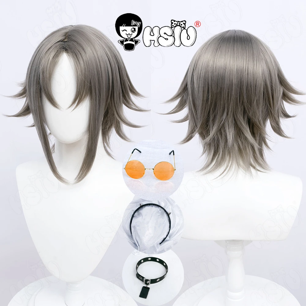 

Mysta Rias Cosplay Wig VTuber Hololive Cosplay Wig「HSIU 」Fiber synthetic wig gray-brown short wig Mysta Rias sunglasses Wig Cap