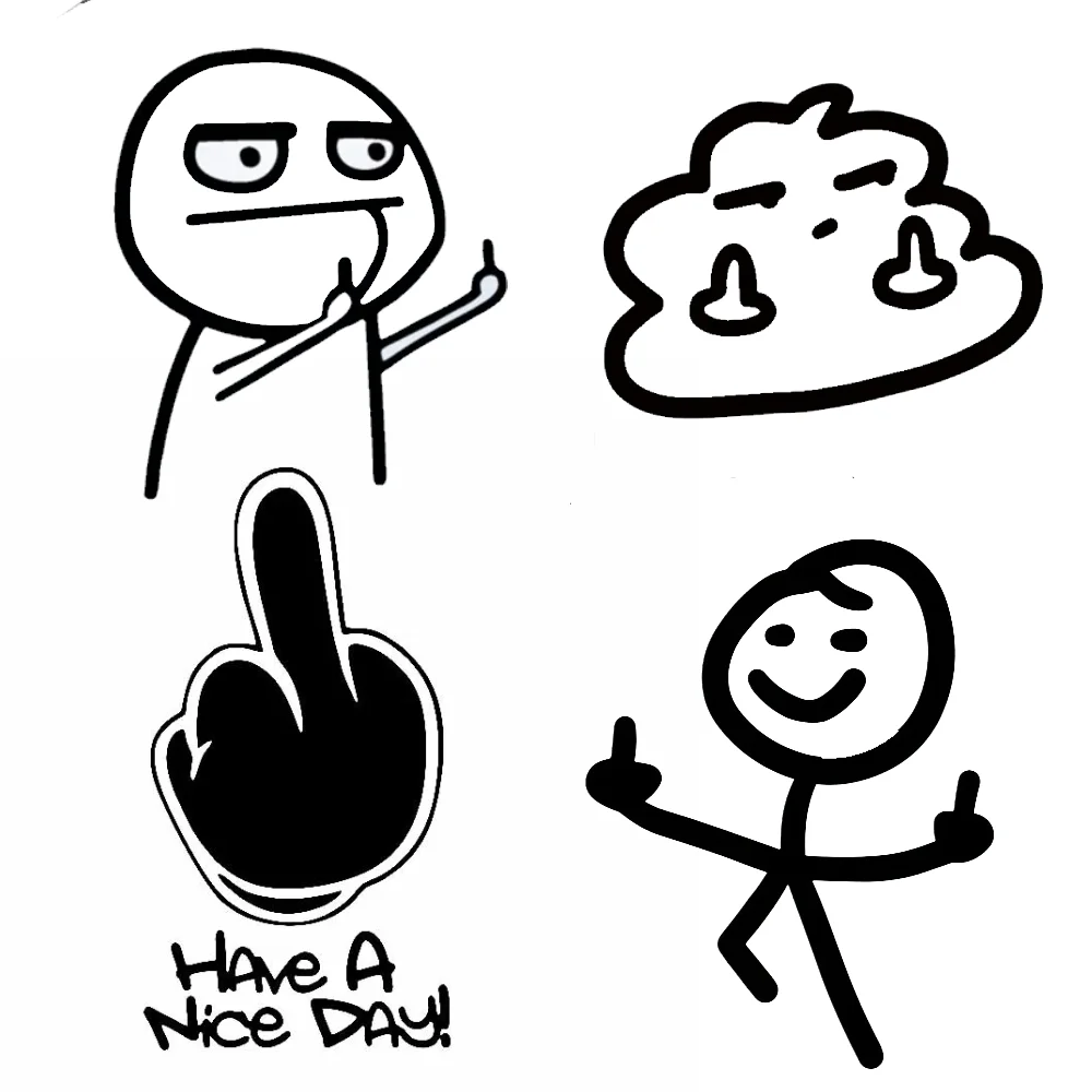 

Despising Matchstick Man Funny Stickers for Bicycle Motorcycle Accessories RV Off-road Vehicle Laptop Helmet Trunk Window