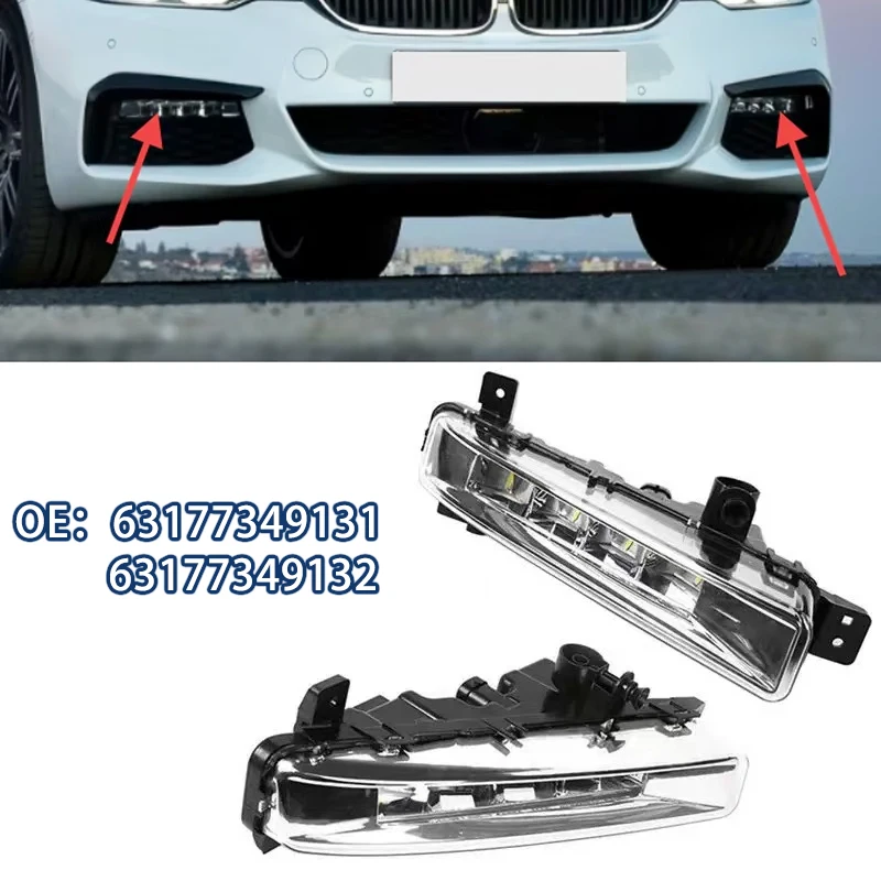 

Передний бампер автомобиля, противотуманная фара, светодиодная противотуманная фара DRL 63177349131 63177349132 для BMW 5 серии G30 G31 G38 520i 530i 540i