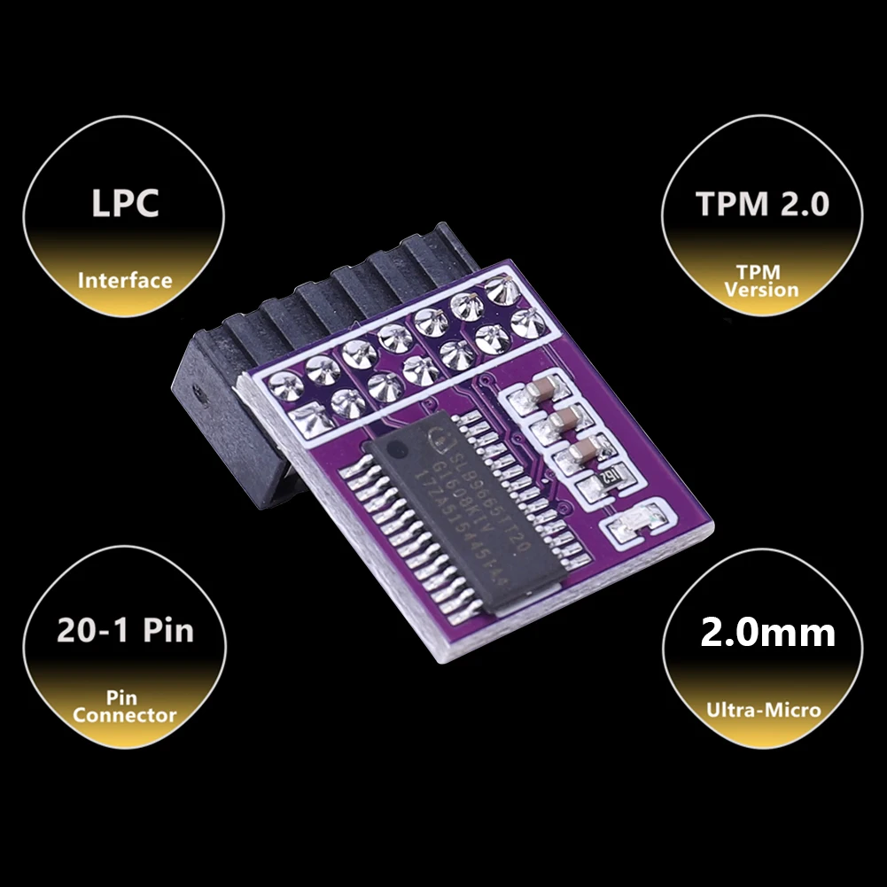 TPM 2.0 Encrypted Security Module LPC 14 Pin/20 Pin Mainboard Card TPM2.0 Module for ASUS Gigabyte Motherboard For Windows 11