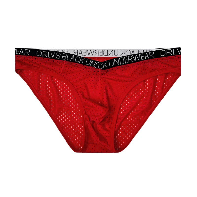 ملابس داخلية مثيرة للرجال، سراويل داخلية شبكية قابلة للتنفس مع حقيبة محيطية