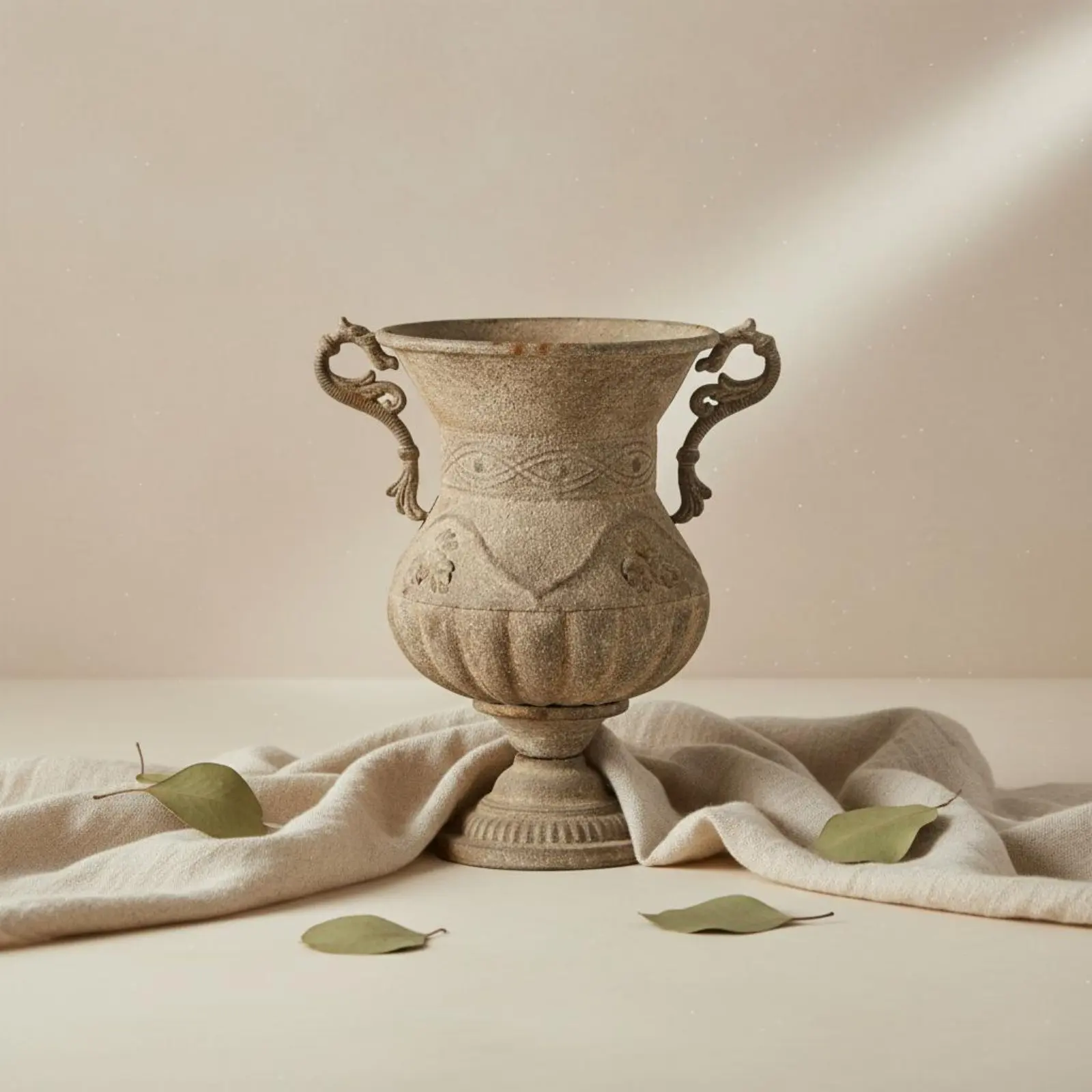 Iron Flower Vase Distressed Finish Rustic Vase Vintage Aesthetic for Guesthouse