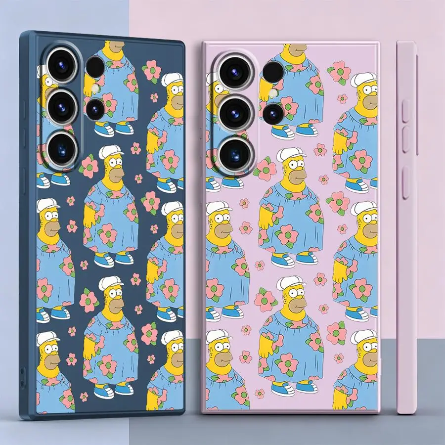 Case for Samsung Galaxy S26 S21 Plus S24 Ultra S25 Edge S23 S22 Note 20 10 Ultra S20 FE Phone Cover S-simpsons Homer