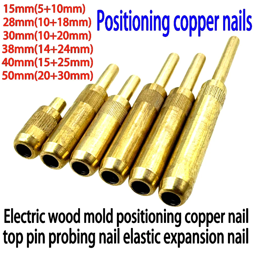 50 Stück 15-50 mm 5,5 mm Durchmesser Teleskop-Federstiftsonden, Positionierungs-Kupferstifte & Kupfernägel für Bakelit-Blisterversiegelungsformen – Detail 1