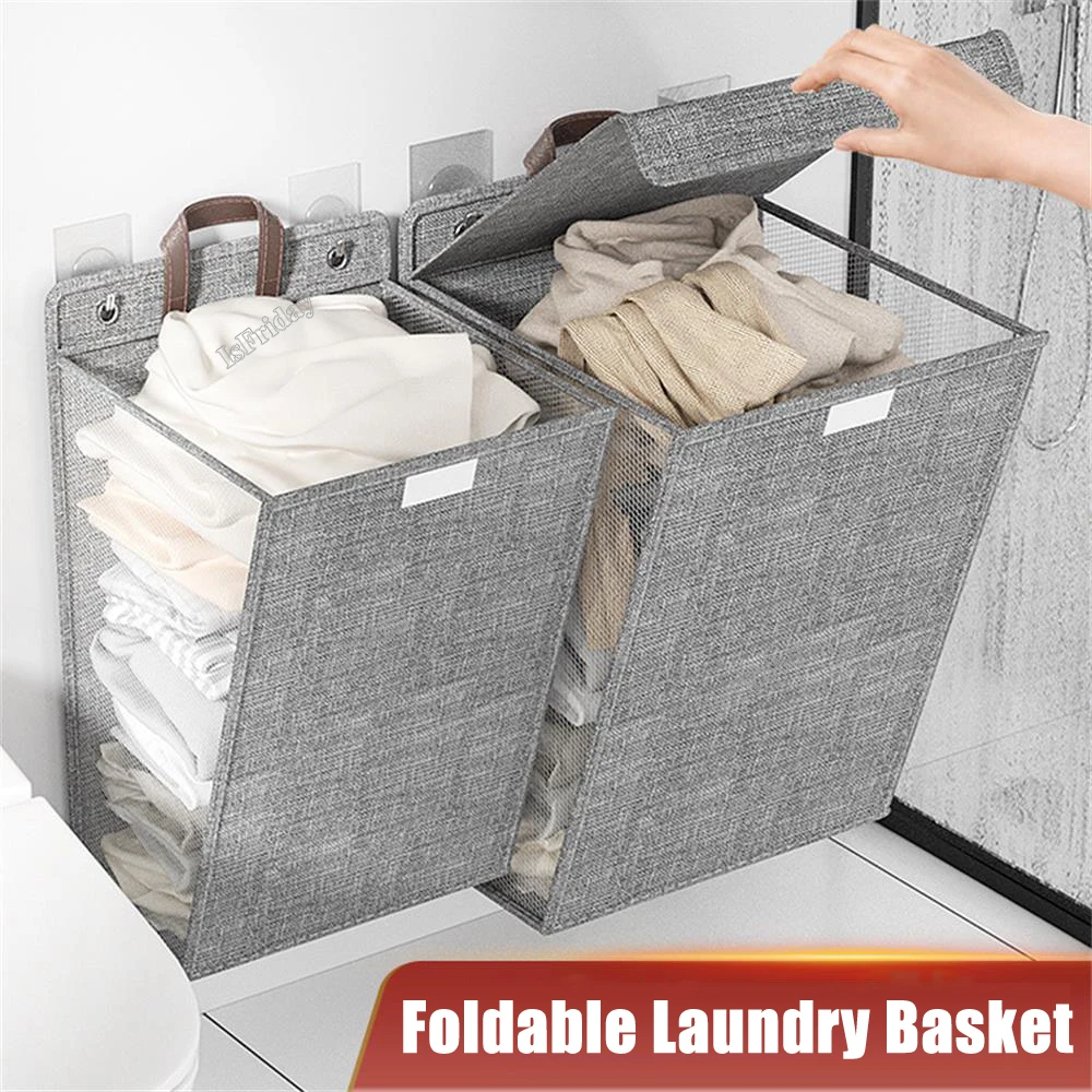 New Foldable Laundry Basket Multi-functional Home Layout and Storage Wall Hanging Laundry Basket Sundries Basket Storage Baskets