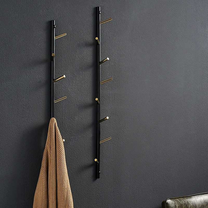 Wall-Mounted Clothes and Hat Rack, All-Copper, Creative, Light, Luxury Bedroom Door Hooks, Sophisticated Entryway Decor