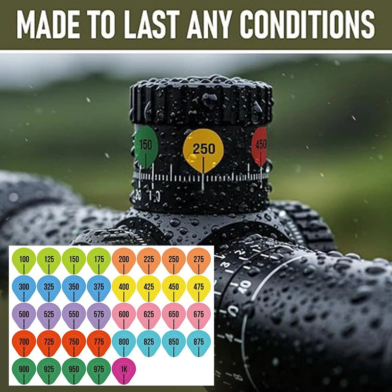 5/10 Sheets Rifle Scope Turret Stickers, Rifle Scope Turret Tags For Long Range Shooting Hunting, Fit Most Scope Caps
